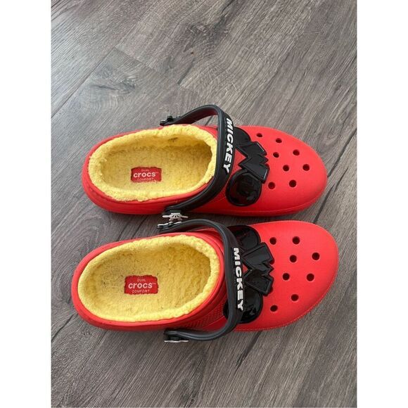 Crocs Unisex-Child Classic Lined Disney Clogs,Mickey and Minnie Mouse Shoes sz 4 - Picture 2 of 4